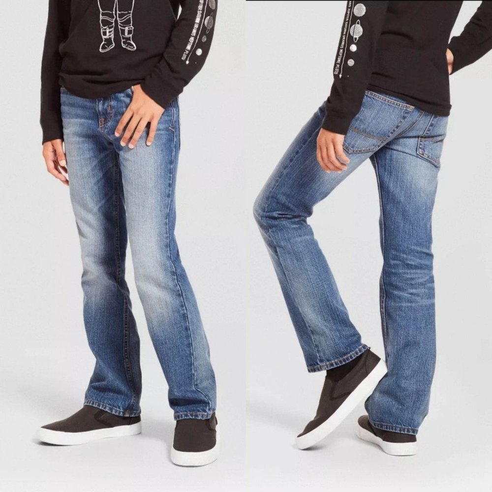 Cat & Jack Boys' Stretch Bootcut Fit Jeans sz 14 Husky